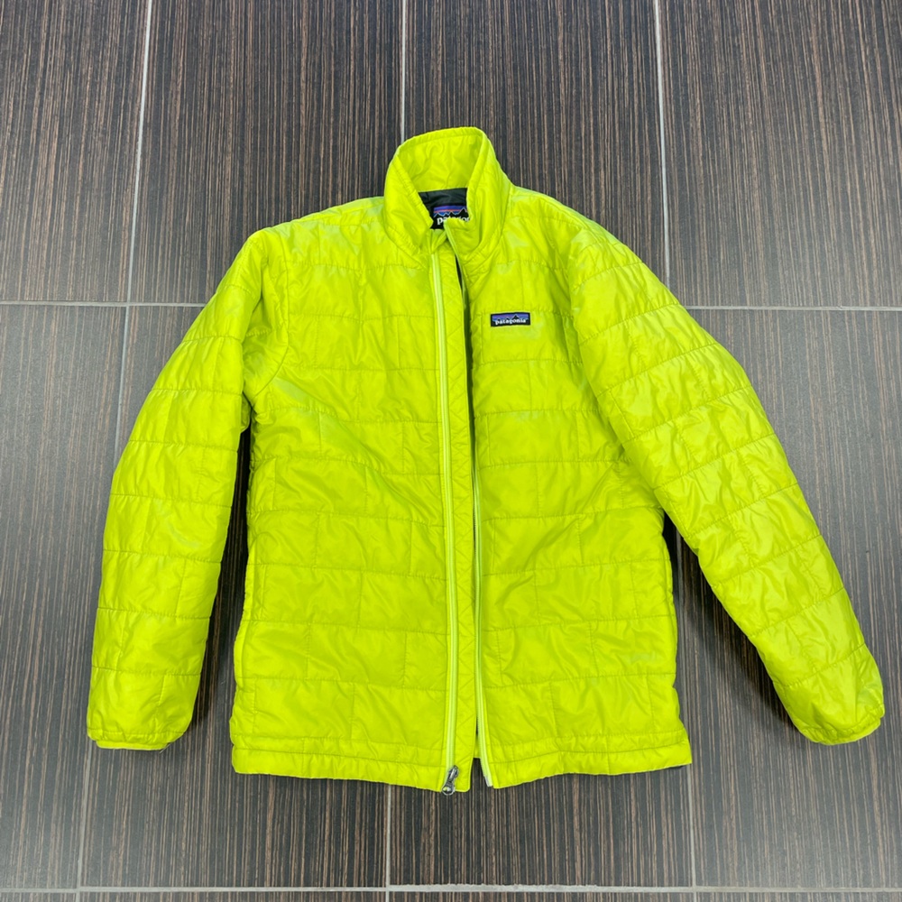 Kids L (12) Patagonia Kids' Nano Puff® Brick Quilted Jacket Bright Yellow Jacket